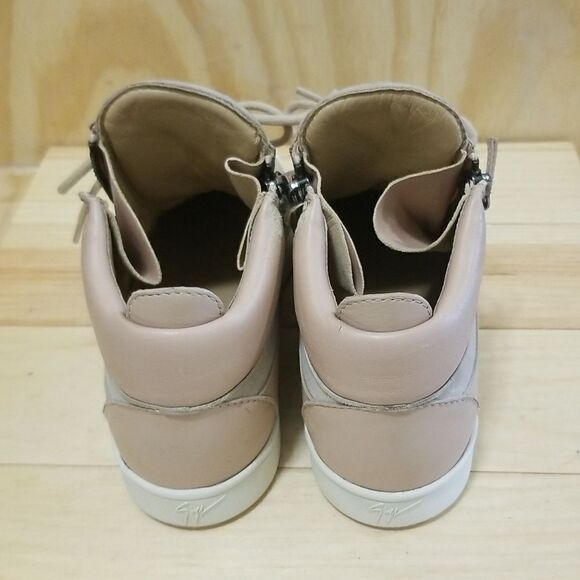 Giuseppe Zanotti Kriss Leather Hi Top Sneakers Size 7 1/2 38 EU - Preowned - Picture 6 of 9